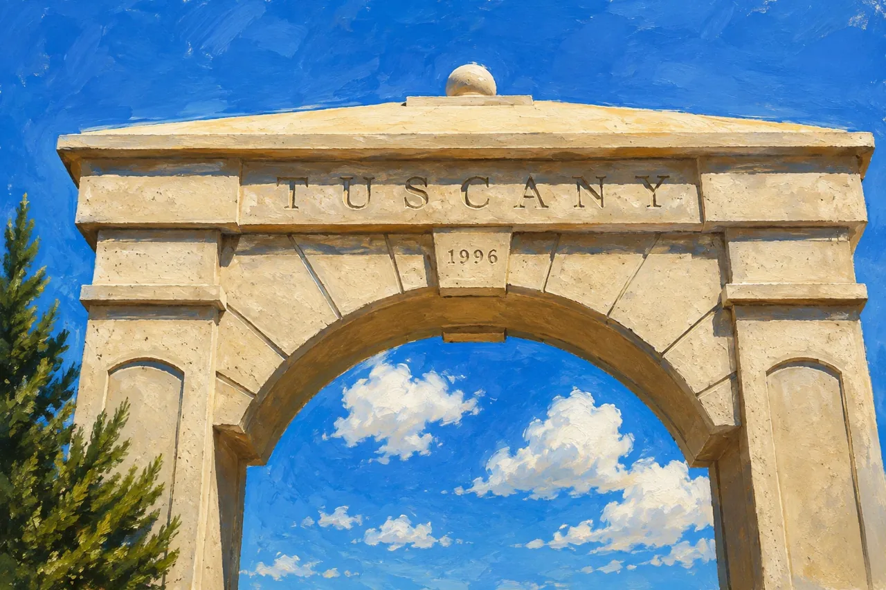 Editorial illustration of Tuscany; not a membership boundary map